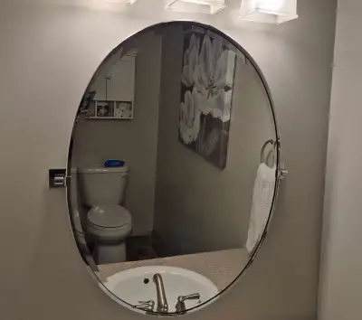 Chrome framed mirror, View more