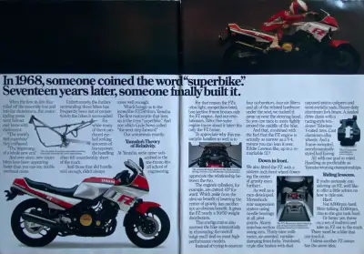 1985 Yamaha FZ750 2-Pg Original Ad, View more