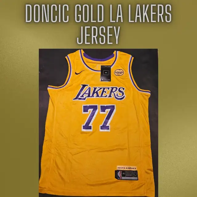 Luka Doncic Gold Lakers Jersey Medium & Large