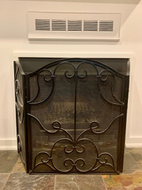 Free! Three-panel black, fireplace screen from Pottery Barn