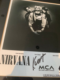 Kurt Cobain Signed Promotional 8x10 Nirvana Original 