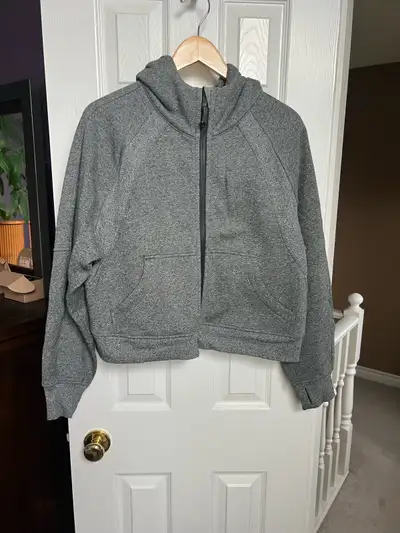 Lululemon Grey Cropped Zip-Up Hoodie size m/l, View more