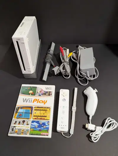 Wii console system with Wii play game Tested and works, View more