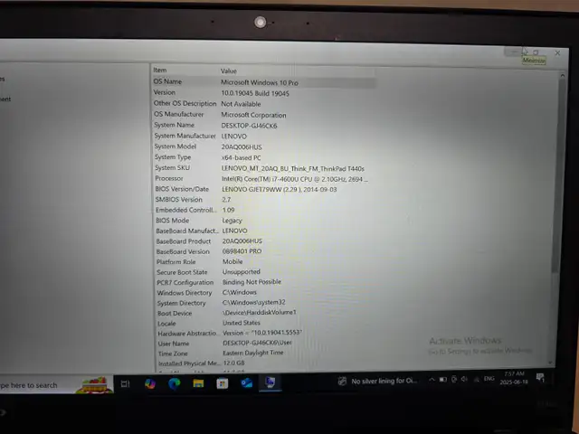 Lenovo T440s 14" Laptop Ultrabook i7-4600U 256GB SSD 12GB RAM in Laptops in City of Toronto - Image 6