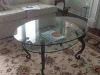 Glass Coffee Table - Unique Oval Design - Dual Level