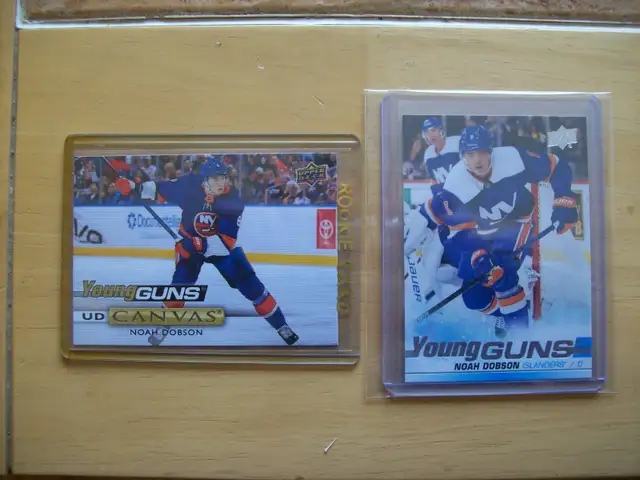 2CARTES HOCKEY 2CARDS, NOAH DOBSON,YOUNG GUNS ,CANVAS+ RÉGULIÈRE