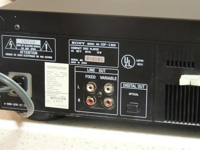 Sony CDP-C800 5-CD Changer w/optical, Var out, Japan + Cable ! in Stereo Systems & Home Theatre in Mississauga / Peel Region - Image 6