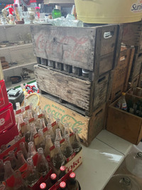Vintage pop bottles and crates