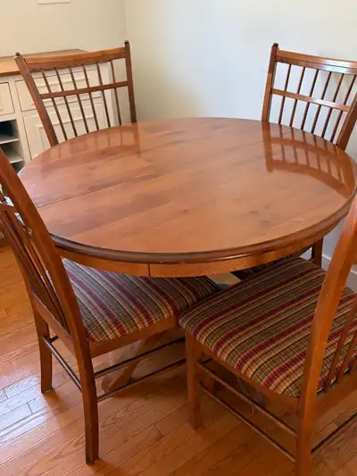 Dining table with four chairs, View more