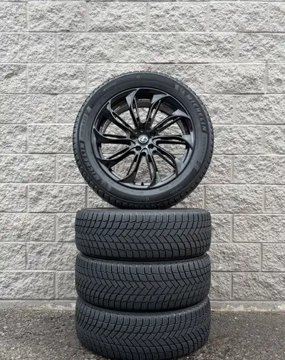 Winter Michelin X-Ice Snow SUV 20” Aftermarket Lexus Gloss Black 20 Inch Wheels + TPMS. 4x 235 55 20...