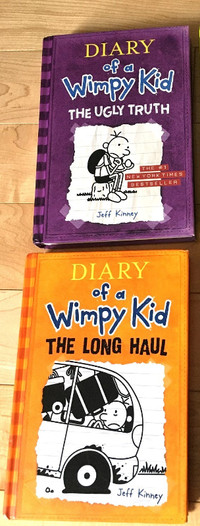4 Diary of a Wimpy Kid books (hardcover)