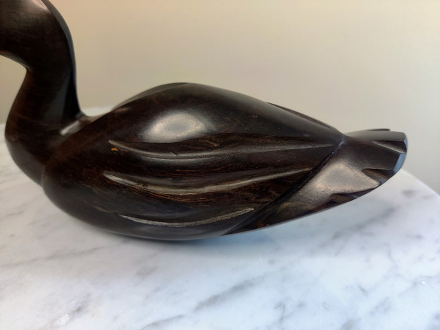 Vintage Mid Century Ironwood Hand Carved Duck Figurine in Arts & Collectibles in Guelph - Image 3