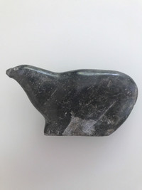   Vintage Inuit “Seal” Soapstone Carving by “Mary Kumaluk”