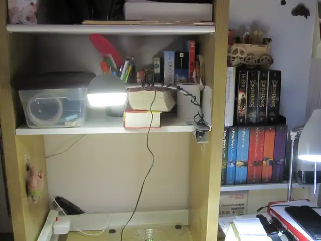 FS: a good IKEA student desk with hutch, table lamp and others in Desks in Ottawa - Image 5