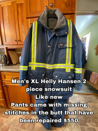 Men’s Helly Hansen snow suit and outdoor gear