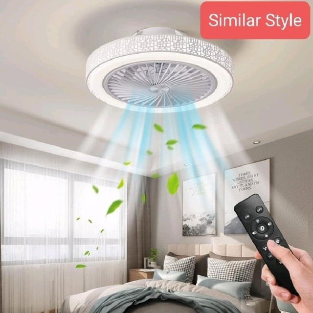 Enwinup Modern Ceiling Fan with Lights, 18.9" LED in Indoor Lighting & Fans in City of Toronto
