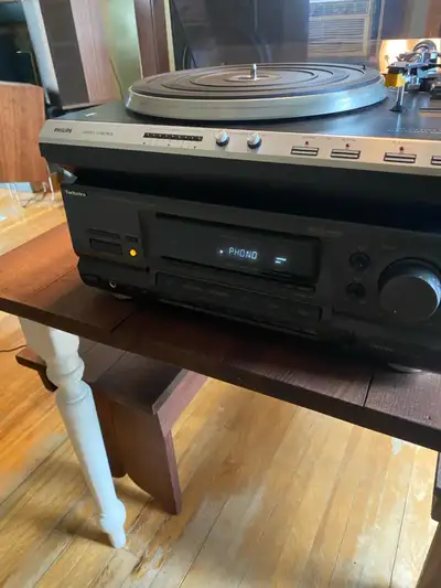 Philips Turntable, Technics Receiver, and Celestion Speakers, View more
