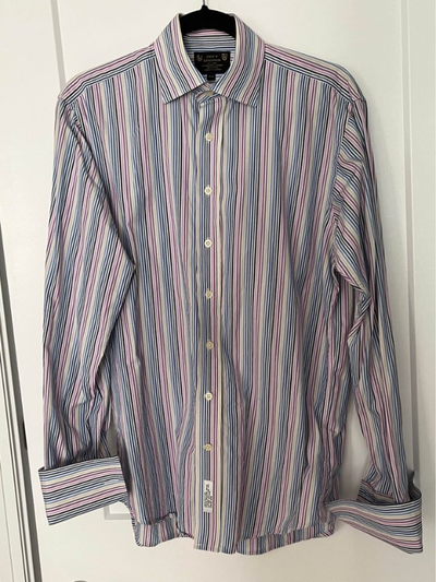 New & Lingwood Multi-Color Stripe Dress Shirt + FREE Cufflinks, View more