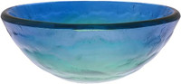 Novatto Blue Round Tempered Glass Vessel Bathroom Sink / Basin.