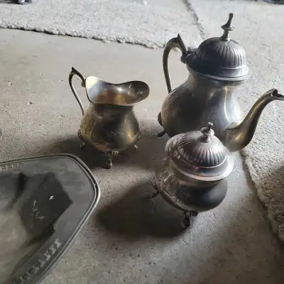 English Vintage, tea pots, sugar bowl, creamer, biscuit serving, View more