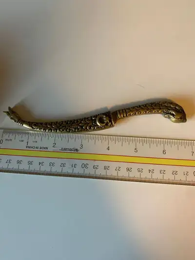 Vintage Istanbul Turkey Ornate Brass Letter Opener w Sheath scab, View more