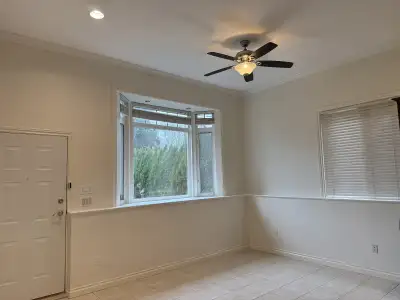 This renovated ground-level garden suite features unusually high 11-foot ceilings in the living and...