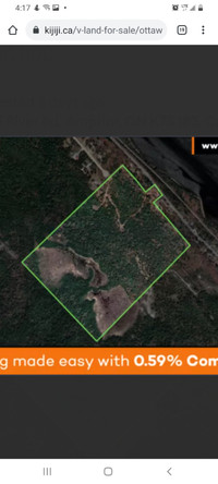 115 acre land by ottawa rive,20 minutes from kanata
