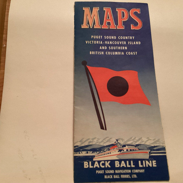Vintage Rare BC  Black Ball Line Ferry Service and  Map  in Arts & Collectibles in Kamloops