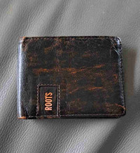 Roots genuine leather wallet, dark brown 