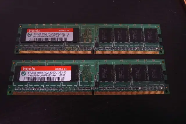 Hynix PC2-3200 (DDR2-400) Computer Memory (RAM) 512 MB in System Components in Mississauga / Peel Region - Image 2