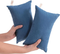 NEW BEDSUM 2 Pack Tiny Blue Travel Mini Pillows, 11x7 Microfiber