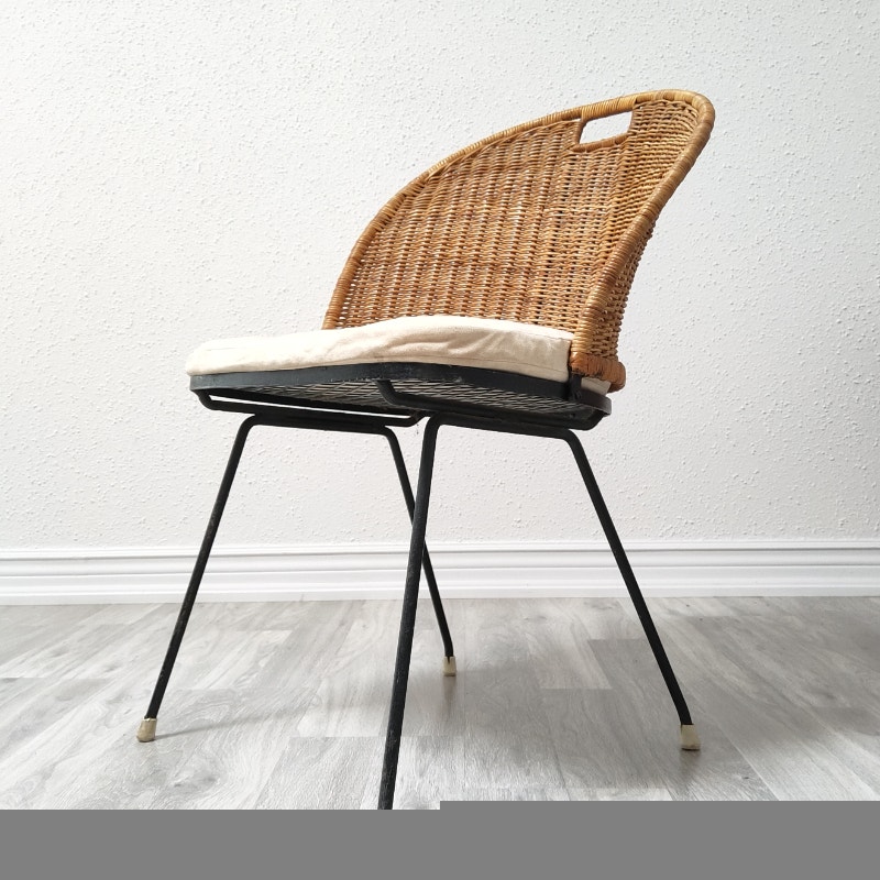 1950s IRON AND WICKER NEVARUST CHAIR BY MAURIZIO TEMPESTINI Chairs