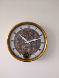 Mason Gold and White Pendulum Wall Clock