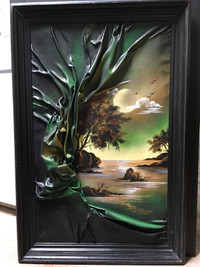 3D leather art in frame