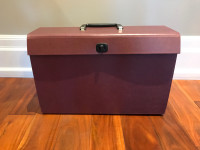 Vintage Accordion File Box with Snap Lock and Marked Dividers