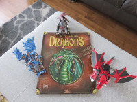 Grand livre des dragons et 3 dragons -Dinosaureses