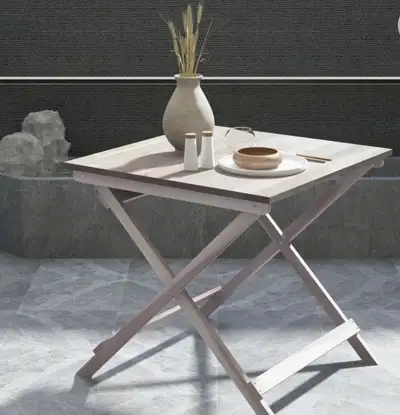 Brand New in Box Interbuild Wood Folding Table, Organic White, View more