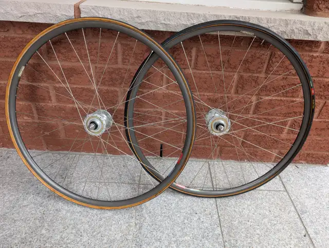 Handbuilt 700c track Tubular araya rims on suntour superbe in Frames & Parts in Ottawa - Image 2