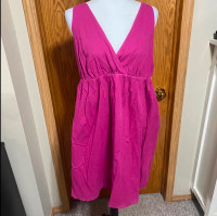 Fuchsia pink babydoll dress