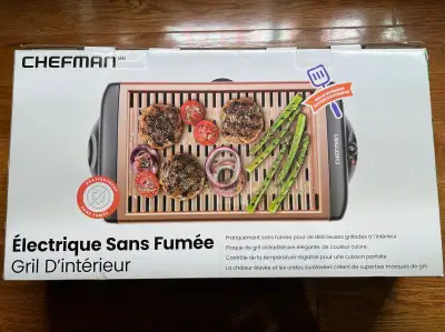 100% NEW Chefman Smokeless Electric Indoor Grill ORIG$80 NOW$65!, View more