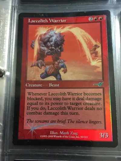 Laccolith Warrior FOIL Nemesis Red Uncommon MAGIC GATHERING NM., View more