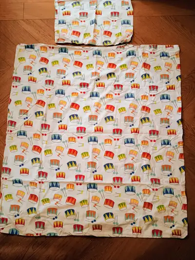 Two sets of IKEA crib-size duvet and pillow cover, View more