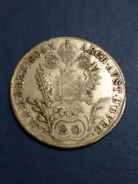VF 1804B Austria 20 Kreuzer .583 silver coin KM #2139