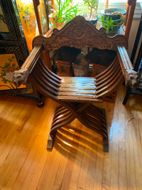 Wooden Oriental Carved Chair