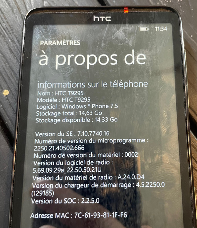 HTC T9295 Windows phone HD7  dans Téléphones cellulaires  à Ville de Montréal - Image 3