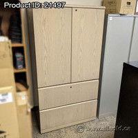 Pale Tone 2 Door, 2 Drawer File and Storage Cabinet, Locking