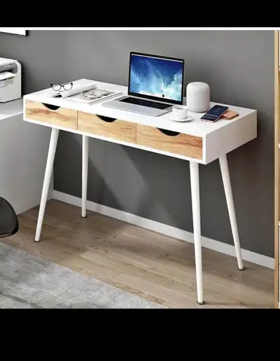 43.3 inches Computer Desk with Drawers White Vanity Table Makeup, View more