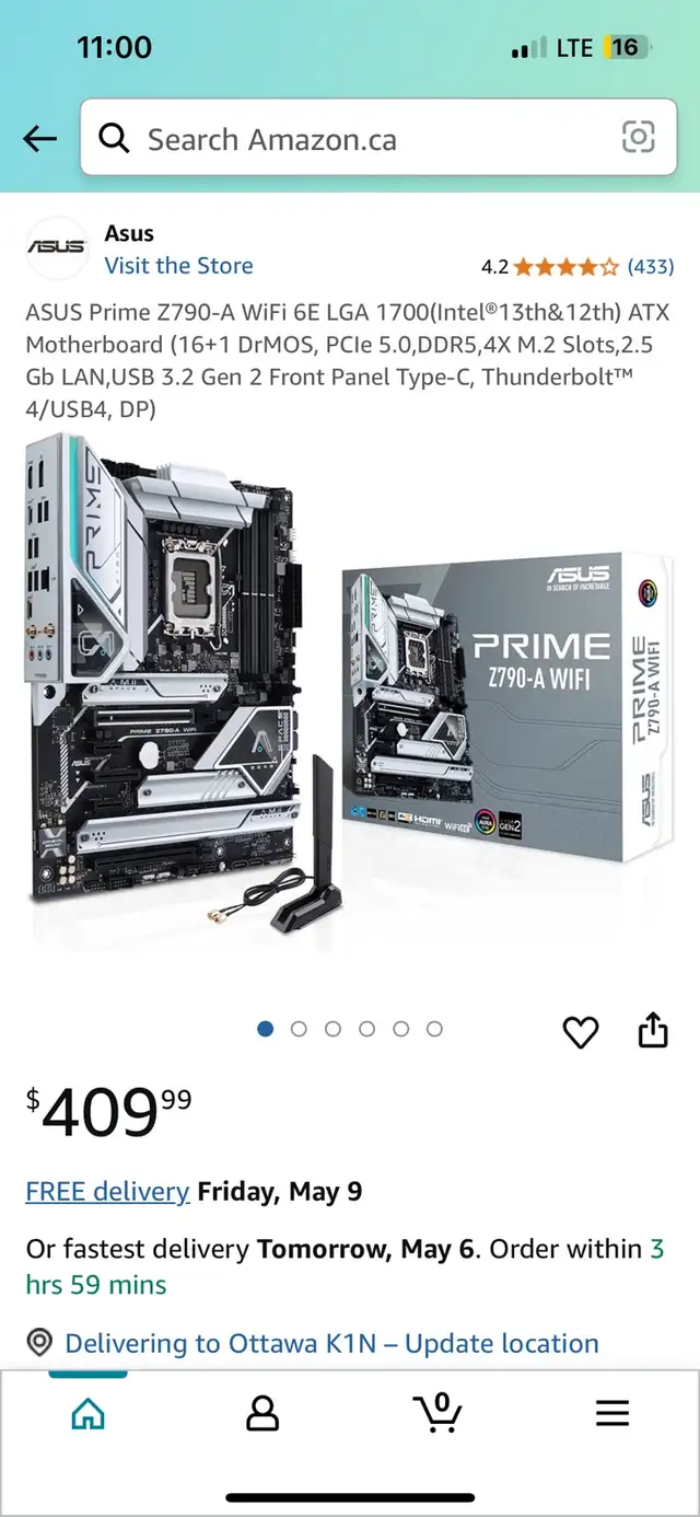 Asus prime z790-a wifi motherboard in Desktop Computers in Brockville - Image 2
