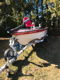 15' Fishing boat with casting deck, 25hp and Trailer