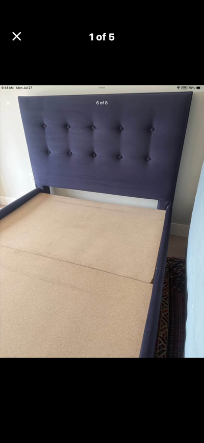 ROYAL BLUE VELVET BED PLATFORM, View more